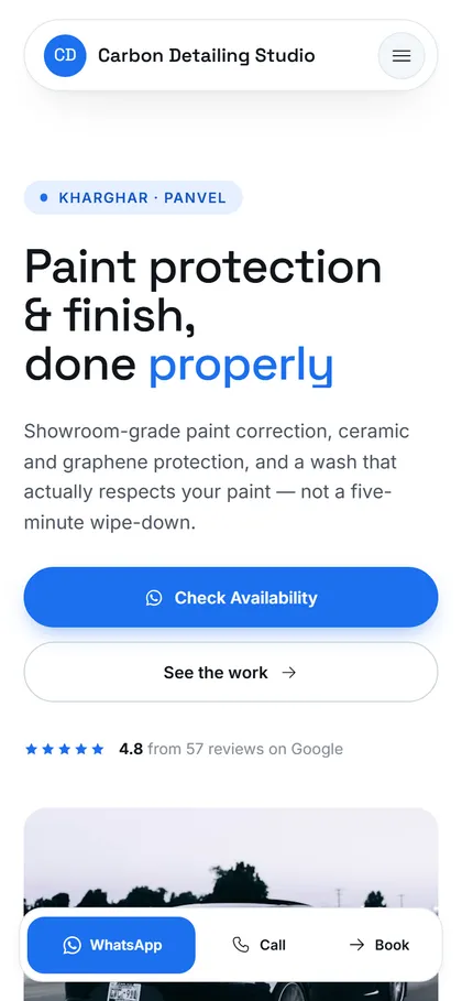 Showroom White on a phone