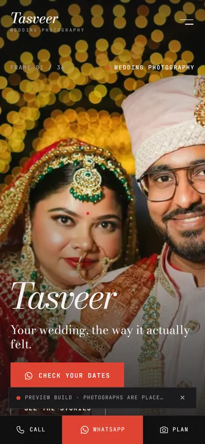 Tasveer on a phone